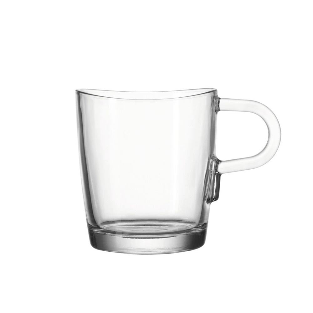 Leonardo Mug Clear Glass Loop Cup – Set of 6