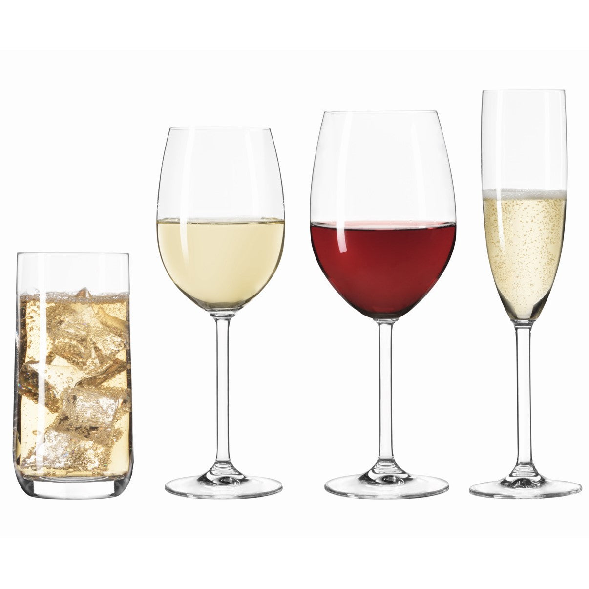 Leonardo Champagne, Red, White Wine & Tumbler Glasses DAILY 4 each - 16 Piece