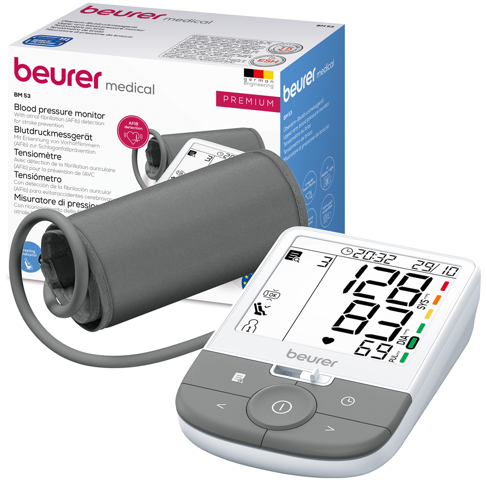 Beurer Upper Arm Blood Pressure Monitor: BP, Arrhythmia & Pulse BM 53