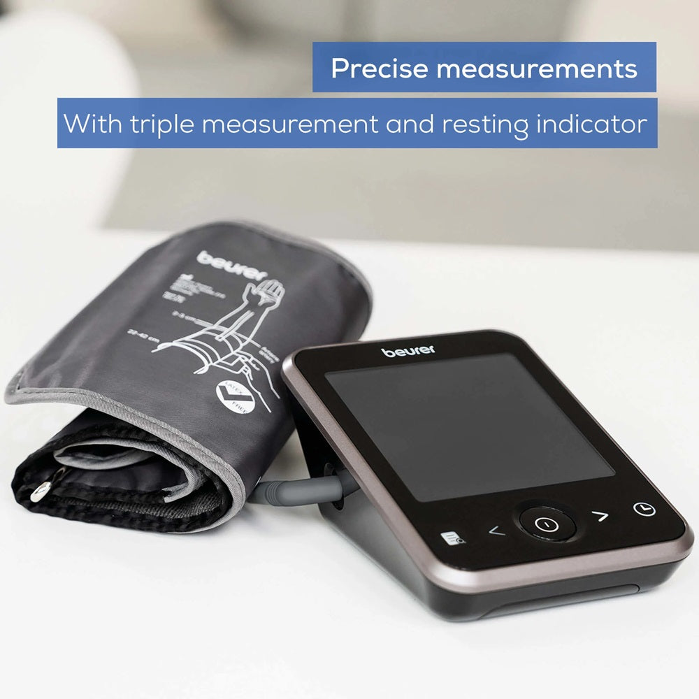 Beurer Blood Pressure Monitor with App & Bluetooth: Track BP, Arrhythmia, Pulse BM 64