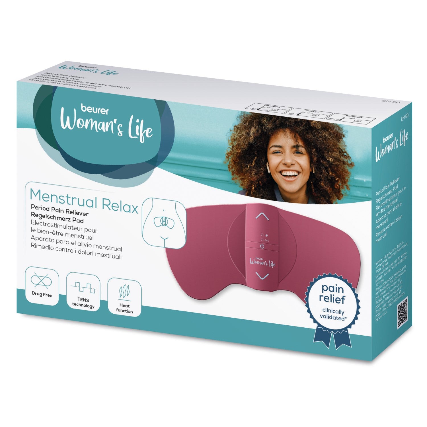 Beurer Menstrual Pain Relief EM 50: Period & Endometriosis Pain Relief with TENS & Heat Pad