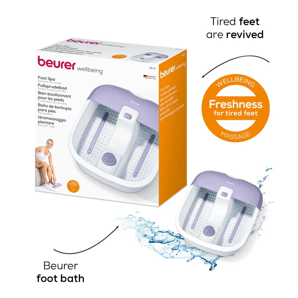 Beurer Foot Spa / Foot Bath: Warm Water, Bubbles, Vibration Massage FB 12