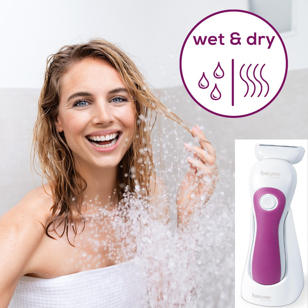 Beurer HL 36 SatinSkin Wet & Dry IPX7 Electric Lady Shaver, Exfoliator & Trimmer for Bikini, Legs & Underarms. Rechargeable