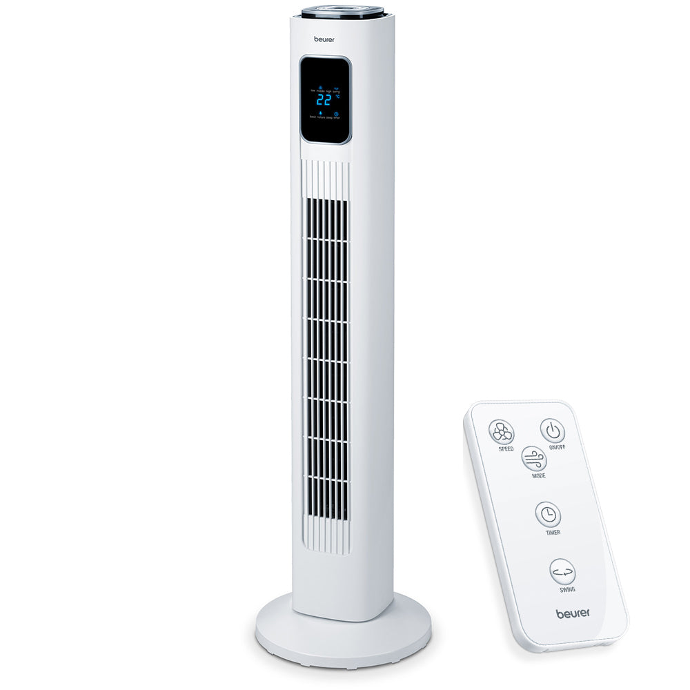 Beurer LV 200 Tower Fan with Swirling Air Flow - White