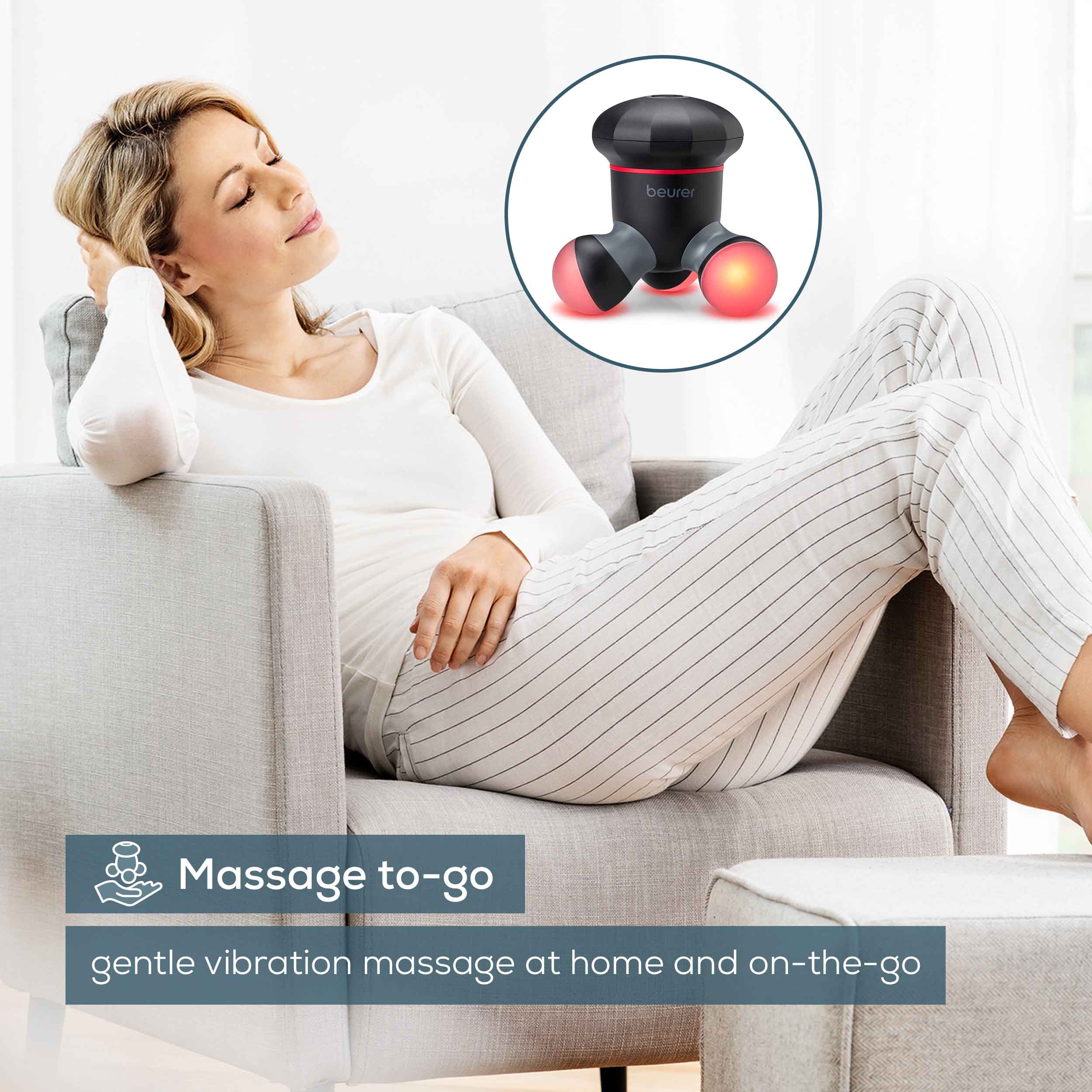 Beurer Massager: On-the-Go Mini Massager for Back, Neck, Arms & Legs MG 18