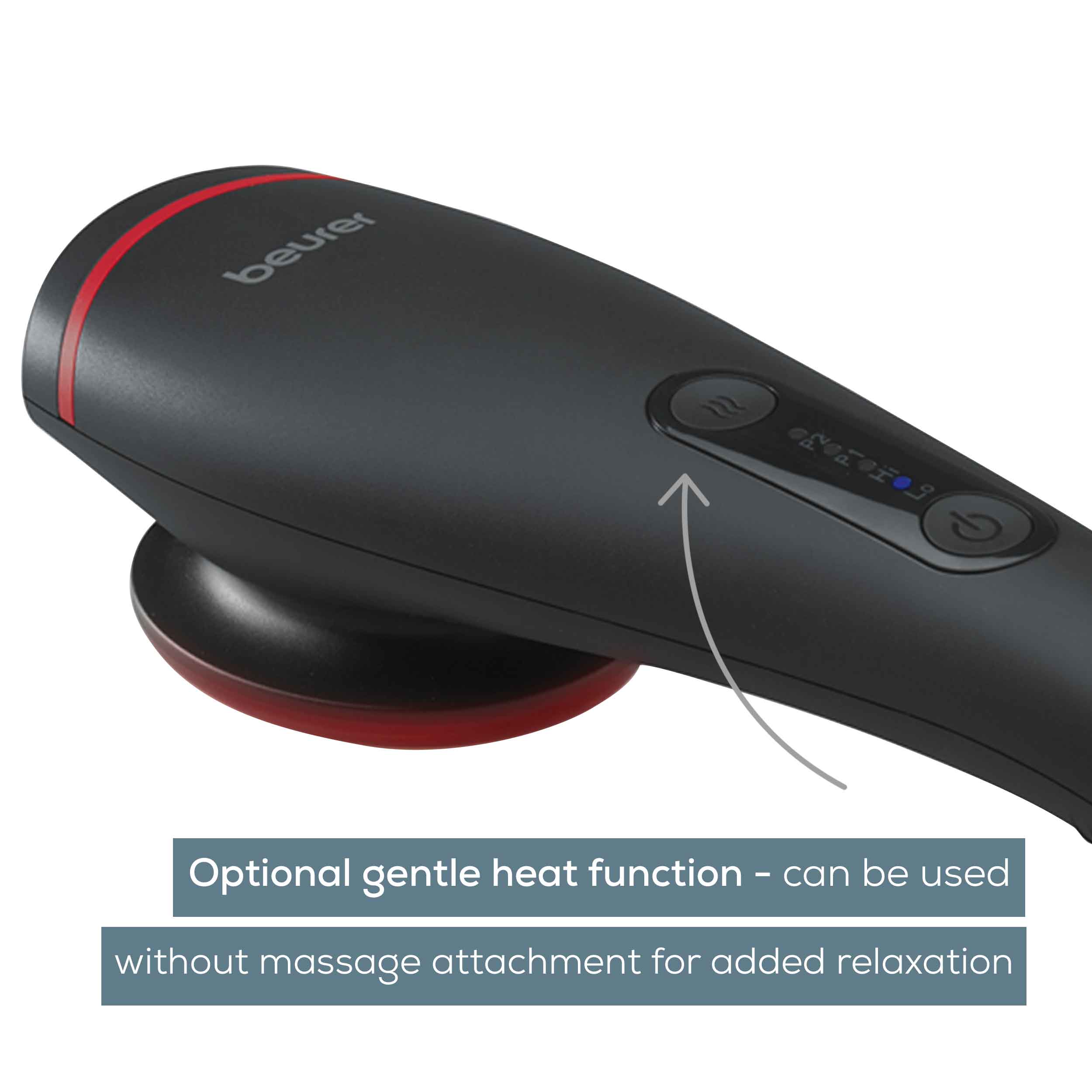 Beurer MG 24 Muscle Massager: Relaxing Vibration Massager with 3 Attachments & Optional Heat Function