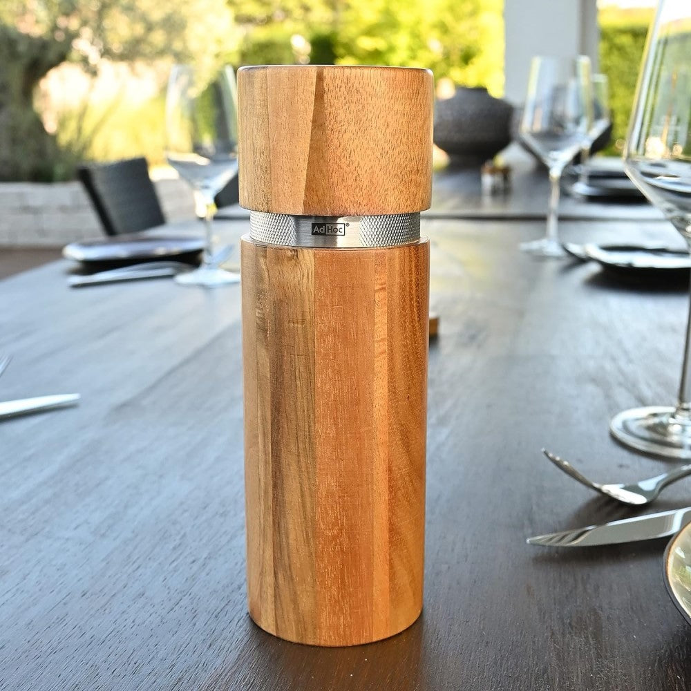 AdHoc Germany Salt or Pepper Grinder in Acacia Wood: 4x Grind Output - Profi XL