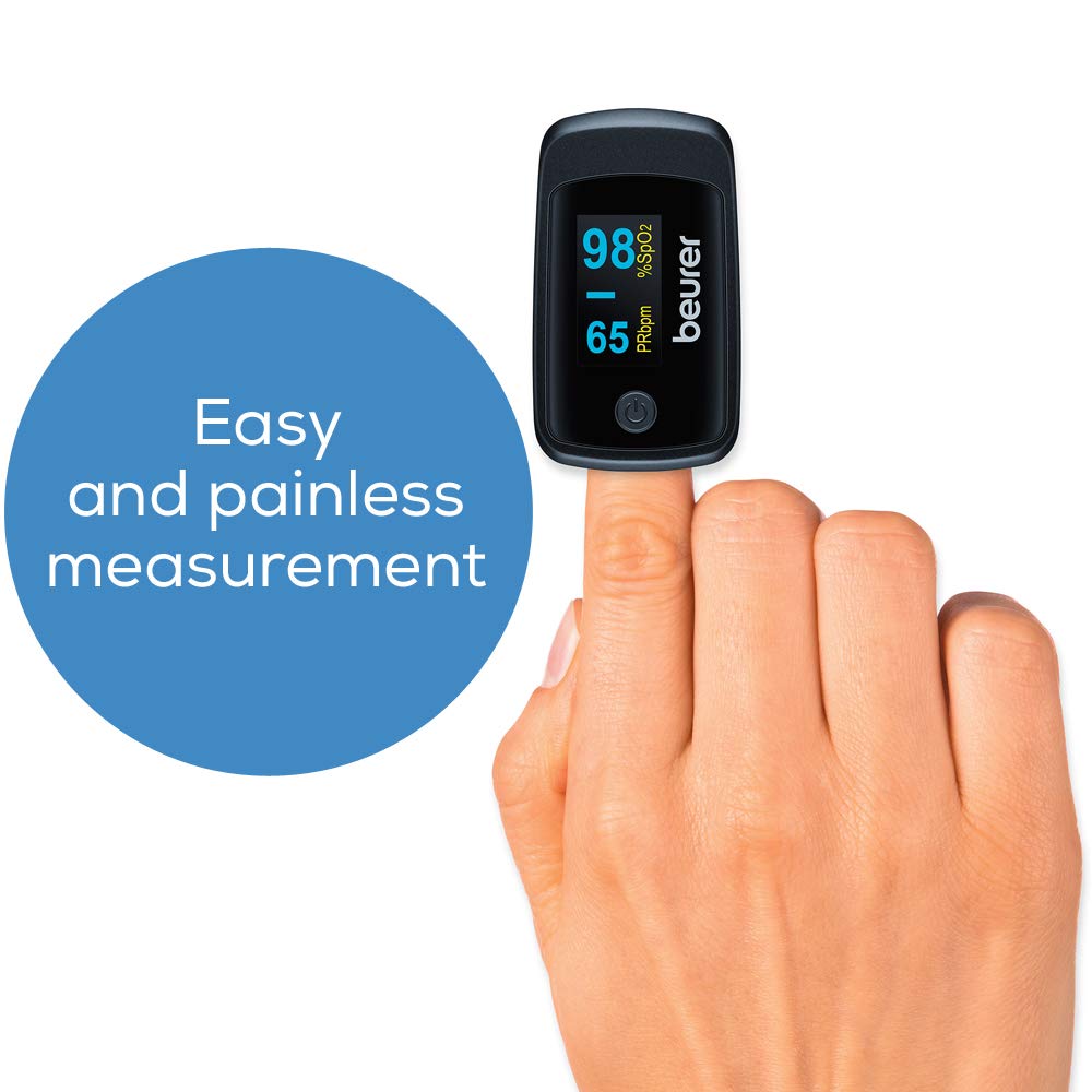 Beurer Germany PO 45 Pulse Oximeter: Oxygen Saturation, Pulse Rate, Perfusion Index