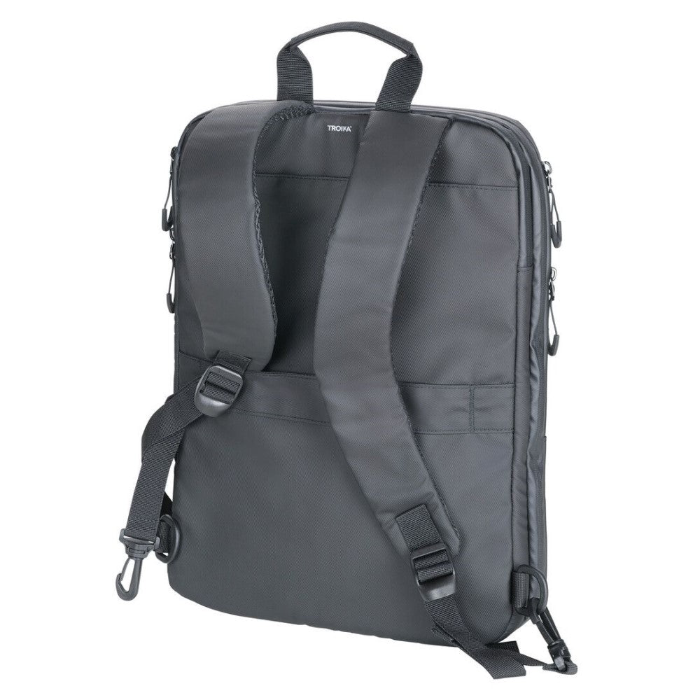 Troika Laptop Backpack For 16 Laptop Expandable from 6L to 14L Black