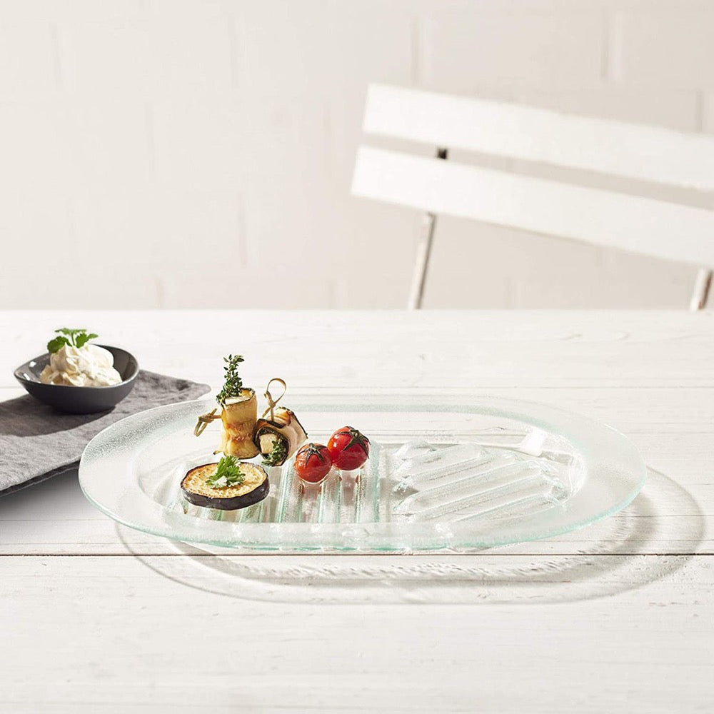 Leonardo Serving Plate Oval Transparent Glass 35x23 cm Cucina