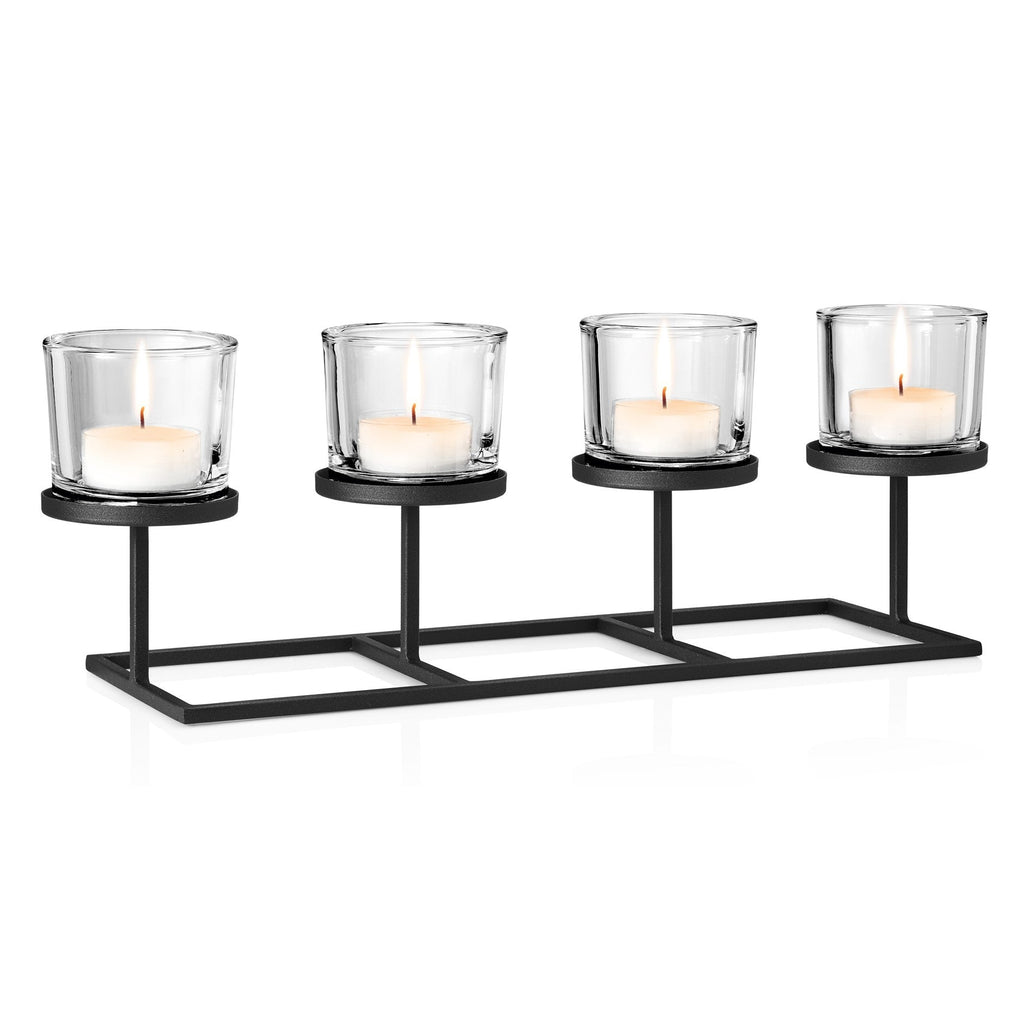 Blomus Candle Holder: Raised Tealights on Straight Black Steel Frame N