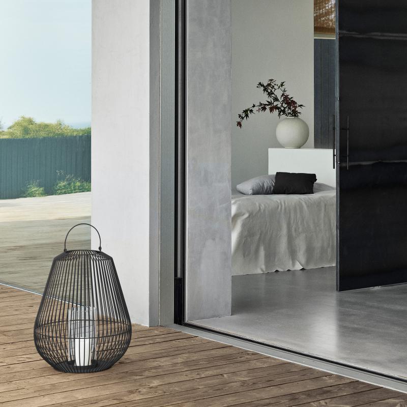 Blomus Lantern - Powder Coated Steel in Black: Small 46x53cm Nidea