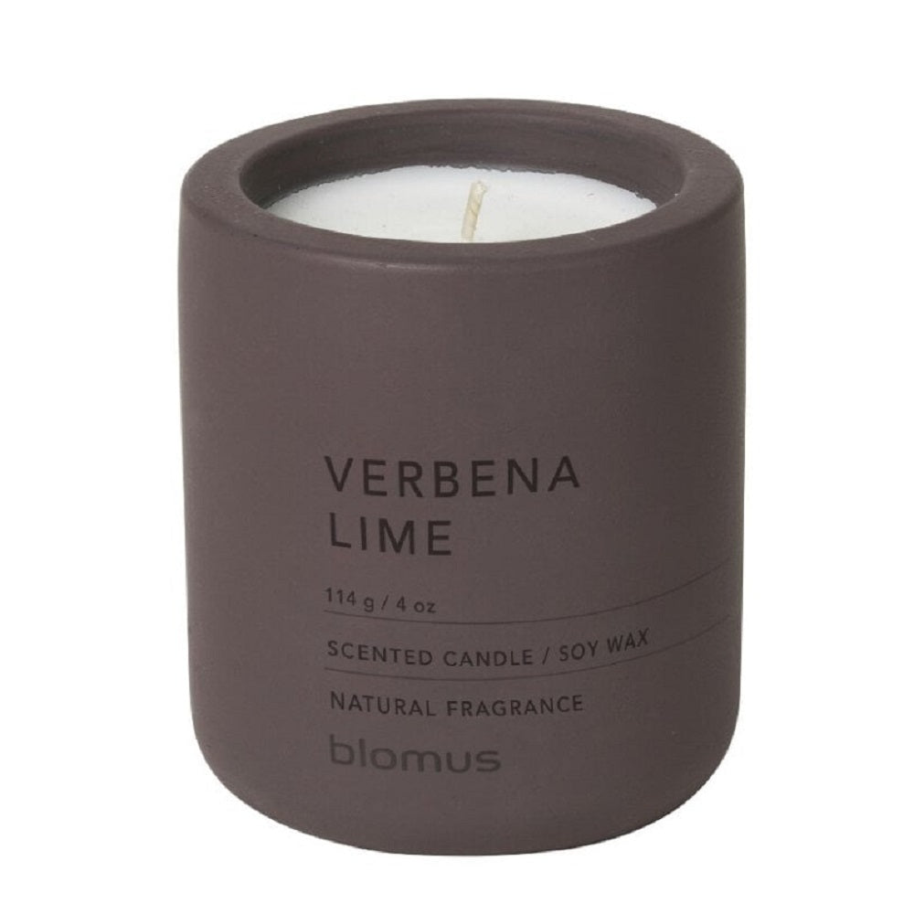 Blomus Scented Candle: Verbena Lime in Plum Container FRAGA 6.5cm diameter