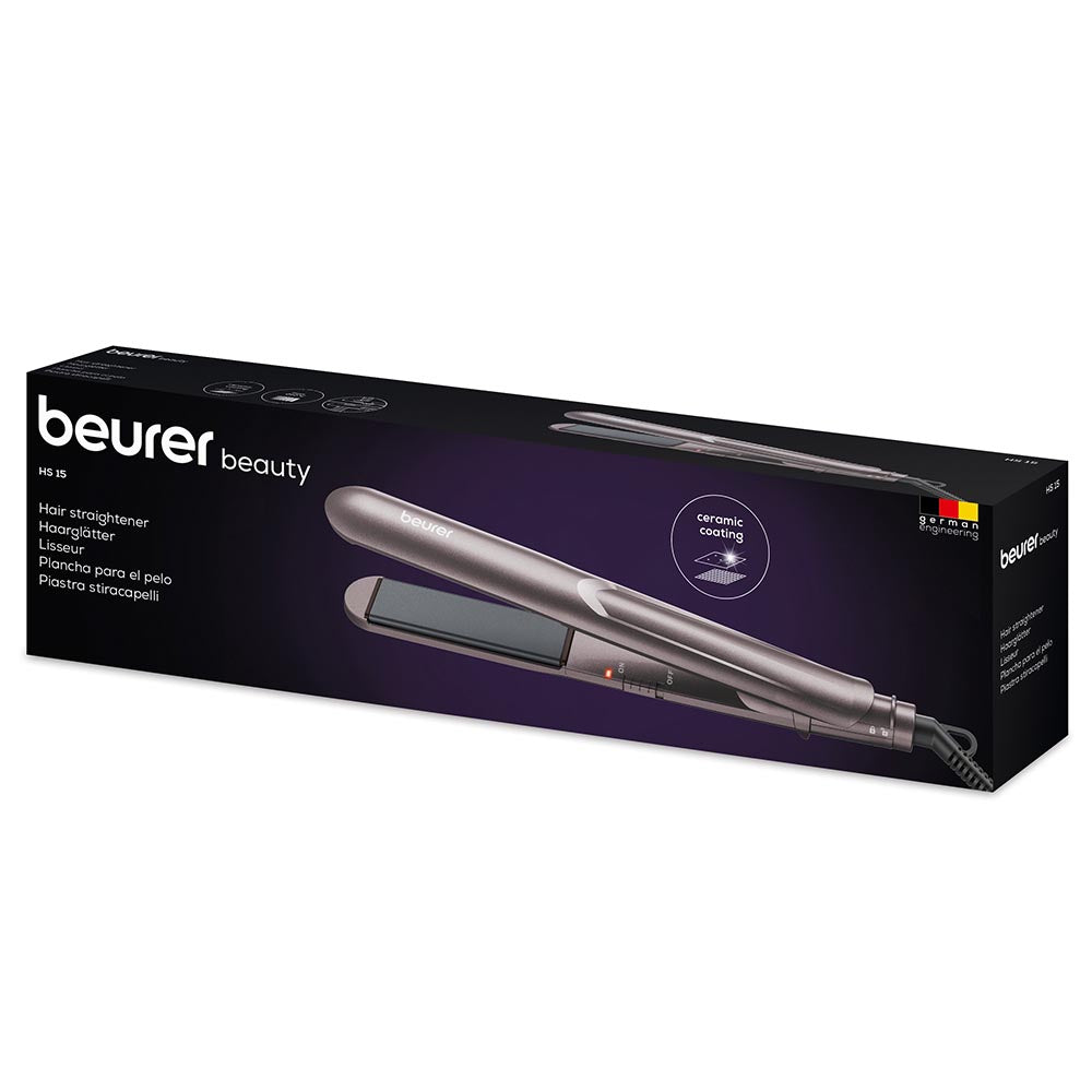 Beurer Germany Hair Straightener: Fast Heating & Gentle on Hair with Curl/Wave Option HS 15