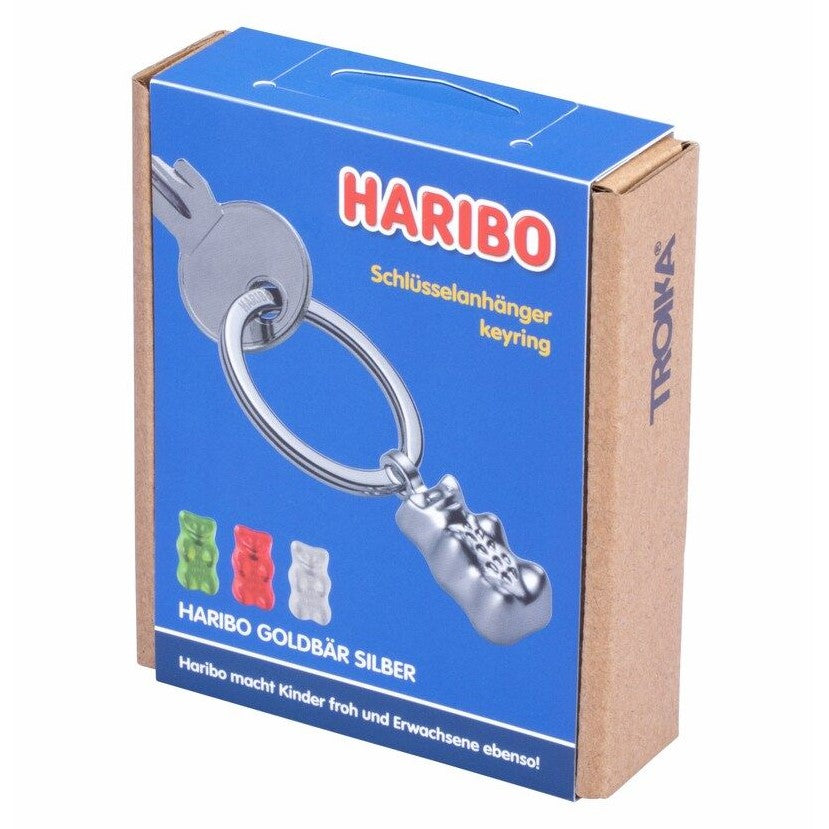 TROIKA Keyring HARIBO Gummy Bear on Split Keyring Silver