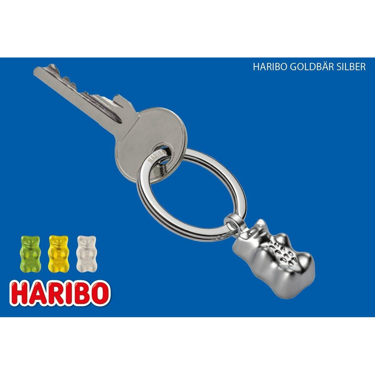 TROIKA Keyring HARIBO Gummy Bear on Split Keyring Silver