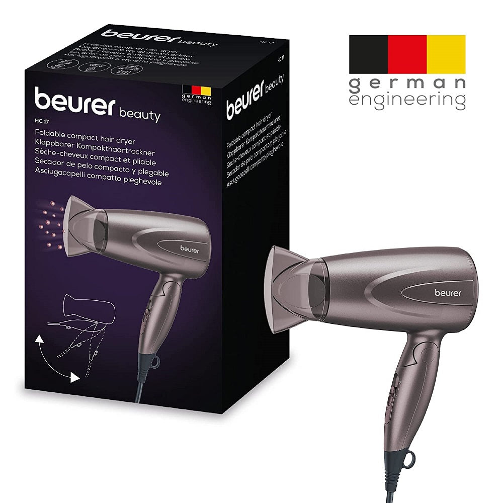 Beurer HC 17 Travel Hairdryer with Folding Handle 1300W