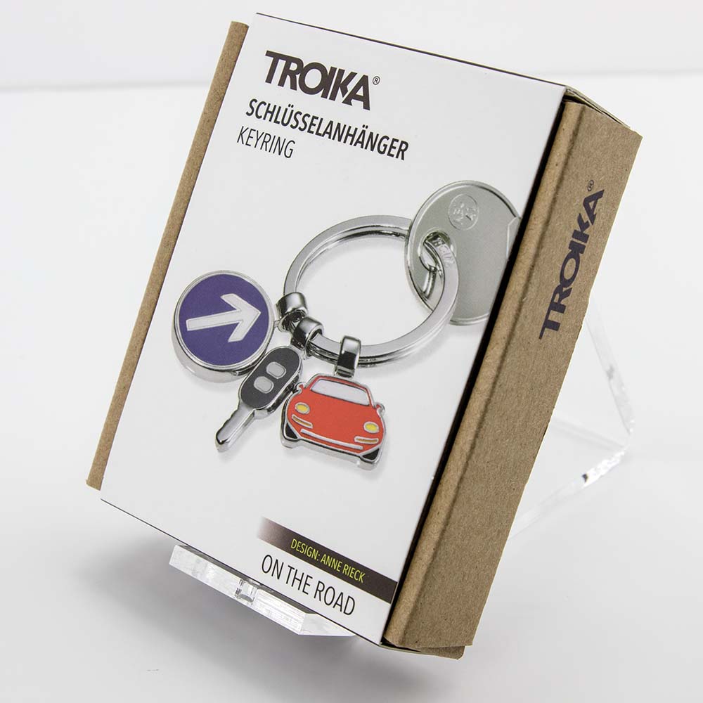 Troika Haribo Three Colors Gummy Bears Charm Keychain |  Silver