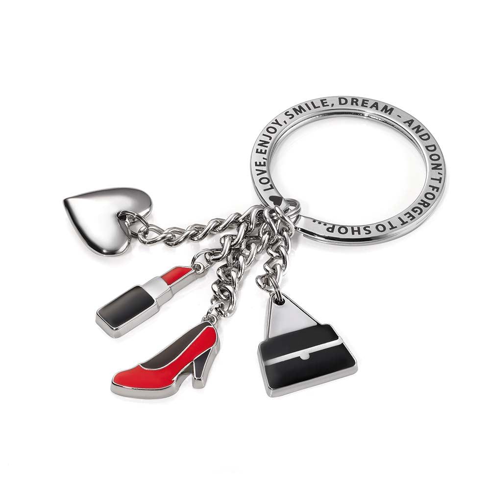 TROIKA Keyring with 4 Charms SHE LOVES IT