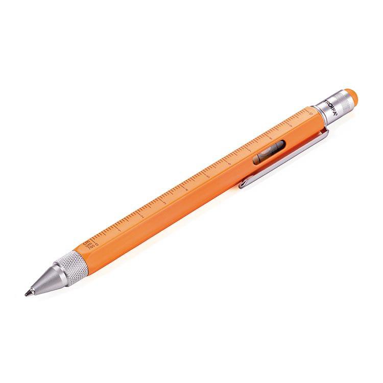 Troika Multitasking ballpoint pen "CONSTRUCTION" (Neon Orange Silver)